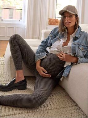 Hatch grey Houndstooth Maternity Leggings